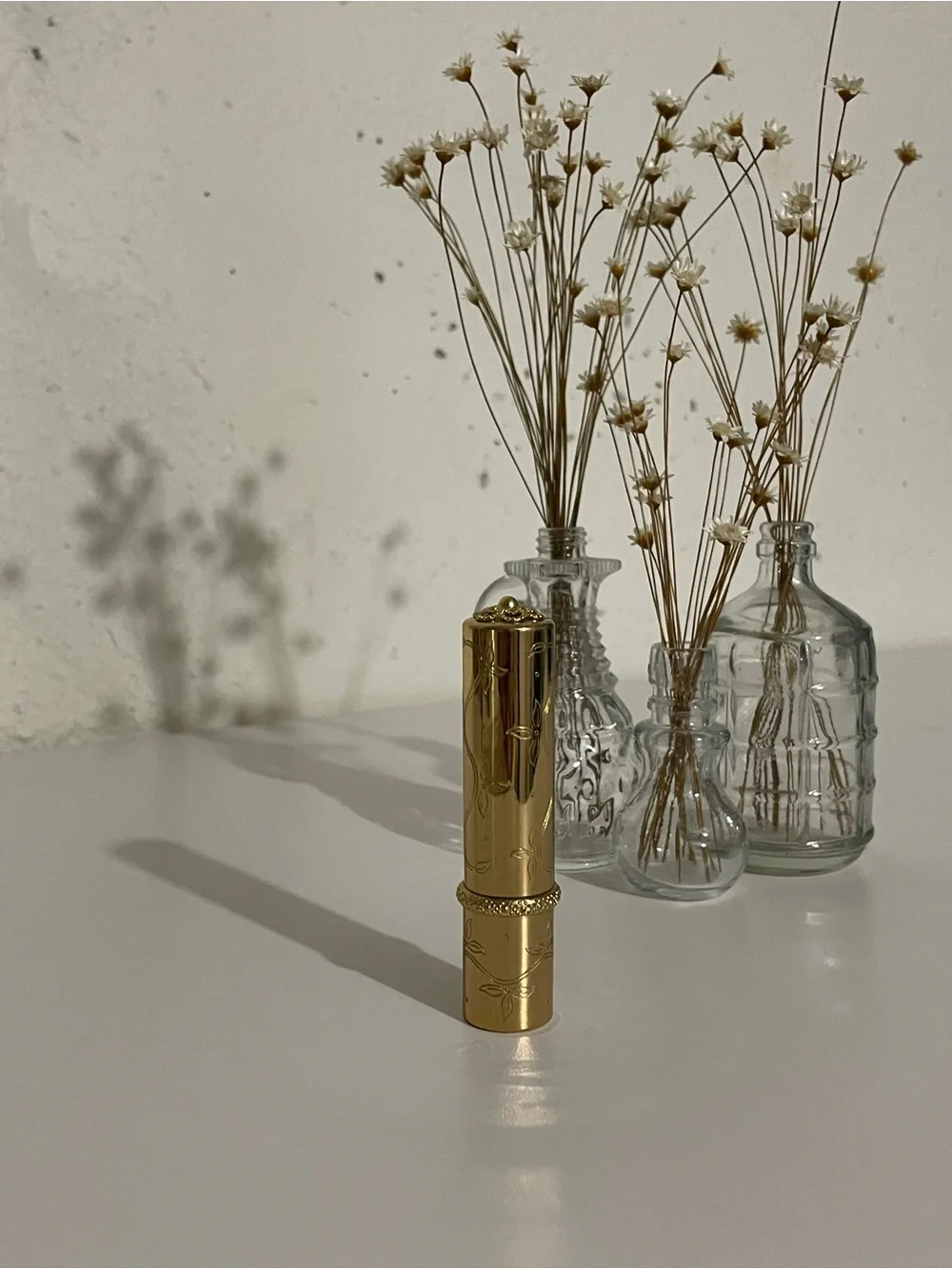 Vintage Revlon 501 Gold Floral Engraved Lipstick Tube - EMPTY